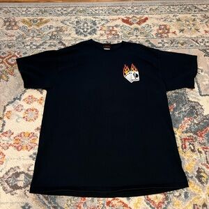 Vintage Sic N Crazy Skull Flame Graphic Short Sleeve T-Shirt